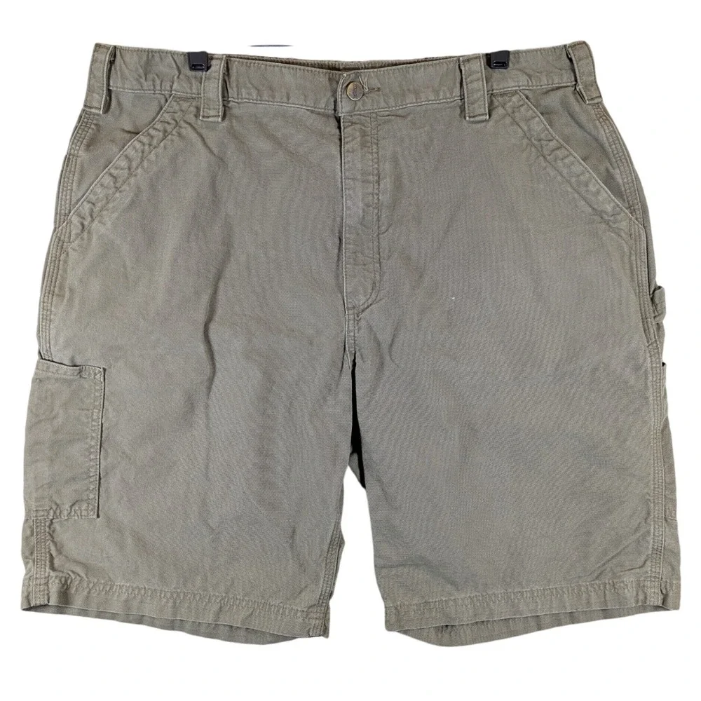 Carhartt Original Fit Carpenter Shorts Workwear Utility Pockets Size 40 Brown